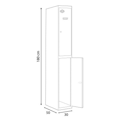 TAQUILLA METALICA 2 PUERTAS 1800X300X500MM AIRMEC