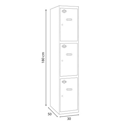 TAQUILLA METALICA 3 PUERTAS 1800X300X500MM AIRMEC