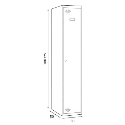 TAQUILLA METALICA AZUL 1 PUERTA 1800X300X500MM AIRMEC