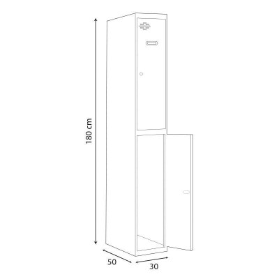 TAQUILLA METALICA AZUL 2 PUERTAS 1800X300X500MM AIRMEC