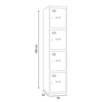 TAQUILLA METALICA AZUL 4 PUERTAS 1800X300X500MM AIRMEC