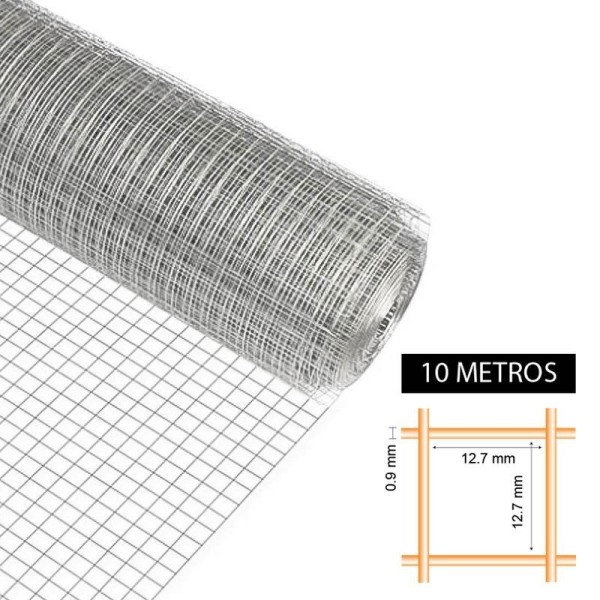 TELA METÁLICA GALV 12.7X12.7X0.9MM 1X10M DONNA GARDEN