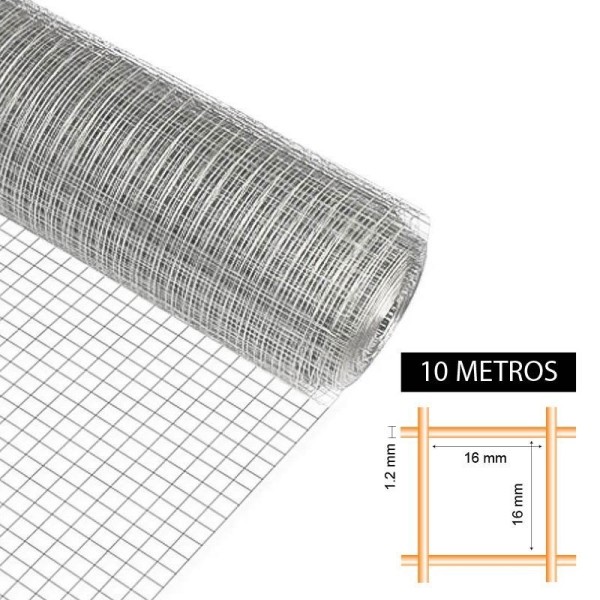 TELA METÁLICA GALV 16X16X1.2MM 1X10M DONNA GARDEN