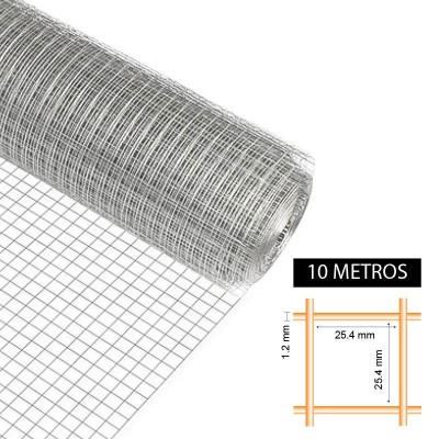 TELA METÃLICA GALV 25.4X25.4X1.2MM 1X10M DONNA GARDEN