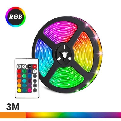 TIRA DE LED 12V 3 METROS COLOR RGB AIRMEC