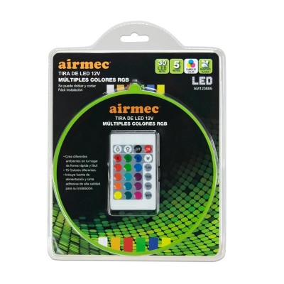 TIRA DE LED 12V 5 METROS COLOR RGB AIRMEC