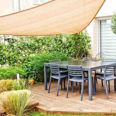 TOLDO VELA TRIANGULAR 3.6X3.6X3.6 MT BEIGE DONNA GARDEN