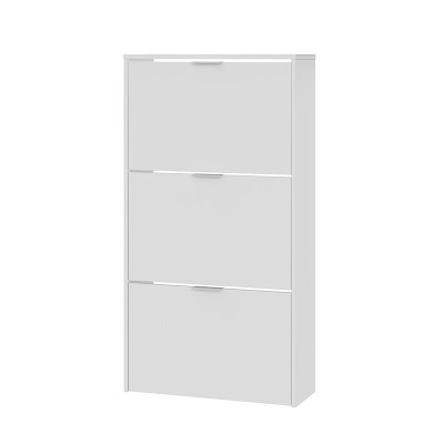 ZAPATERO 3P ABATIBLES 113X60X22CM BLANCO BRILLO MOMI