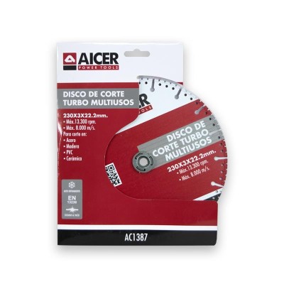 DISCO DE CORTE TURBO MULTIUSOS 230MM AICER