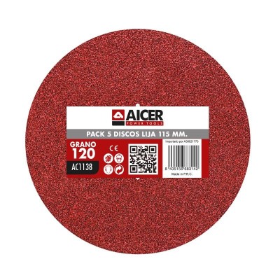 PACK 5 LIJA 115MM GR120 AICER