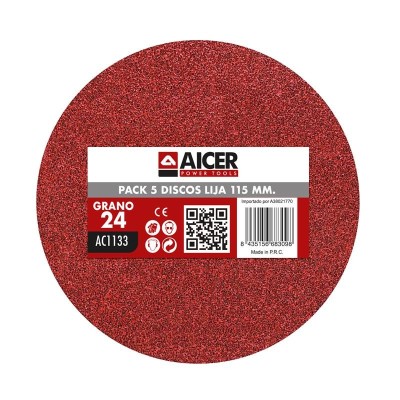 PACK 5 LIJA 115MM GR24 AICER