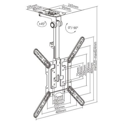 SOPORTE TECHO BASCULANTE TV 23 - 55 CROMAD