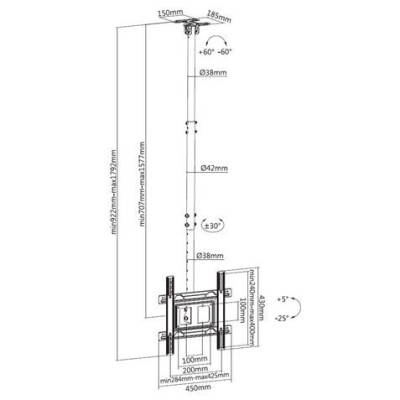 SOPORTE TECHO TV 32 - 70 CROMAD