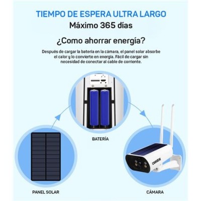 CAMARA IP SOLAR TIPO BULLET 3.6MM 2MP | WIFI | SD | CAMVIEW