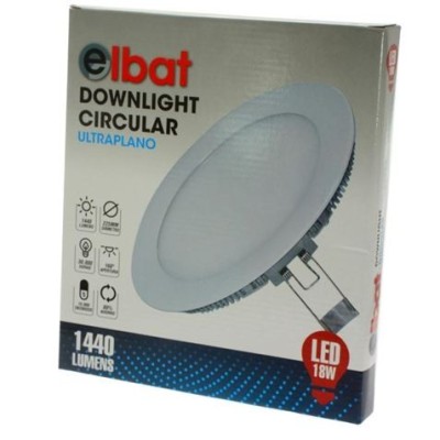 DOWNLIGHT EMPOTRAR ULTRAPLANO LED LUZ BLANCA 18W ELBAT