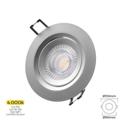 DOWNLIGHT LED EMPOTRAR 5W 380 LUMEN 4.000K REDONDO MARCO CROMO EDM