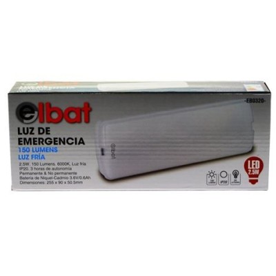 LUZ DE EMERGENCIA 150LUMENS 6000K ELBAT