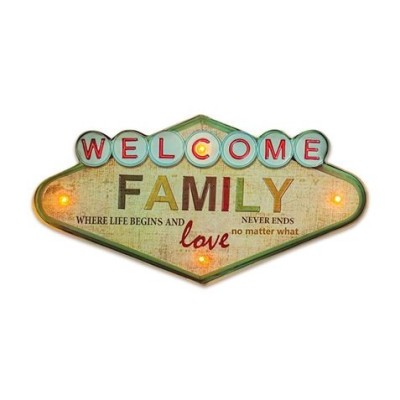 LAMPARA DECORATIVA LED RETRO WELCOME FAMILY FOREVER