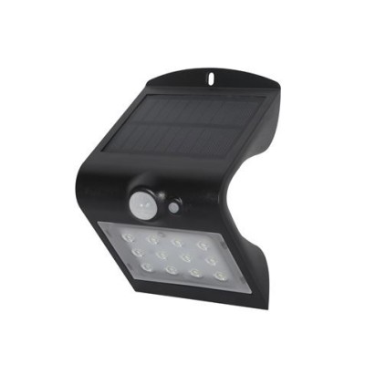 APLIQUE LED SOLAR 1.5W 220LM DOBLE ILUMINACIÓN NEGRO ELBAT