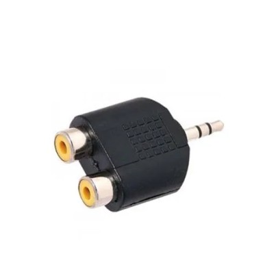 ADAPTADOR STEREO MINI JACK A 2 RCA HEMBRAS CROMAD