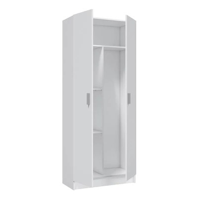 ARMARIO MULTIUSOS ESCOBERO 2P 180X73X37CM BLANCO MOMI