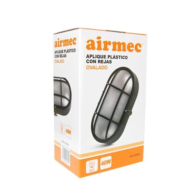 APLIQUE PLÁSTICO OVALADO CON REJAS 40W E27 AIRMEC