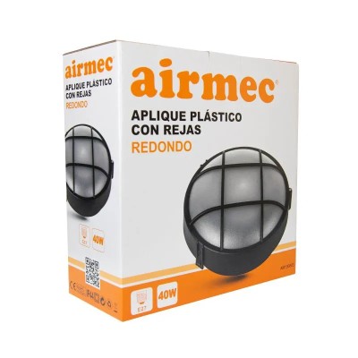 APLIQUE PLÃSTICO REDONDO CON REJAS 40W E27 AIRMEC