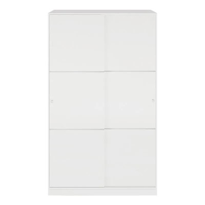 ARMARIO 2 PUERTAS CORREDERAS 200X120X50CM BLANCO BRILLO MOMI