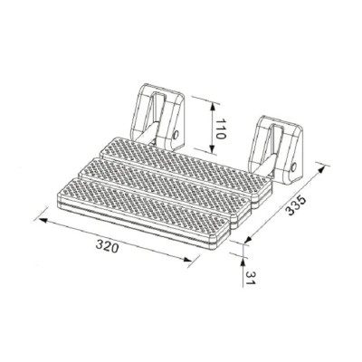 ASIENTO DE DUCHA ABATIBLE BENOTTI 32X33.5X11CM