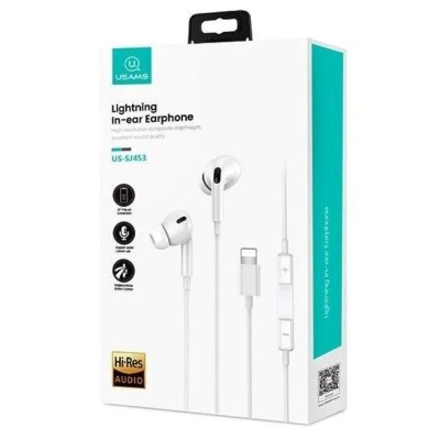 AURICULARES CON CABLE LIGHTNING 1.20M BLANCO