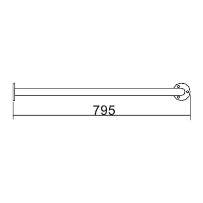 BARRA DE APOYO PARED-SUELO INOX 304 BENOTTI 87.1X79.5X3.2CM