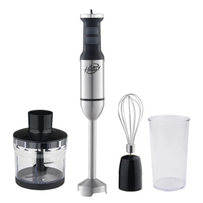 BATIDORA DE MANO INOX 1.700W CON ACCESORIOS CUCHILLA PICA HIELO LARRYHOUSE