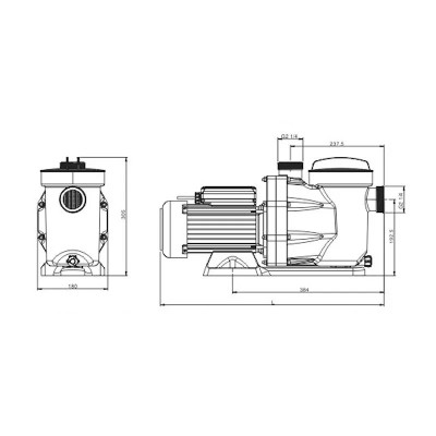 BOMBA DE AGUA PISCINA 0.75HP CAUDAL 14.4M³ AIRMEC