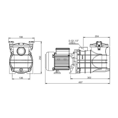 BOMBA DE AGUA PISCINA 1.5HP CAUDAL 17.7M³ AIRMEC