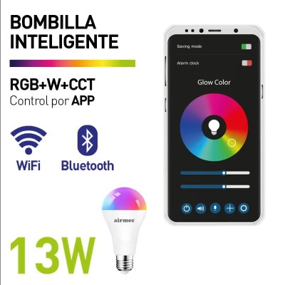 BOMBILLA LED INTELIGENTE RGB AIRMEC A65 13W