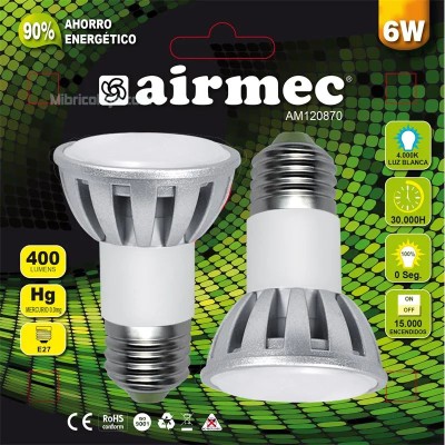 BOMBILLAS LED PACK 2 JDR 6W E27 LUZ BLANCA  AIRMEC