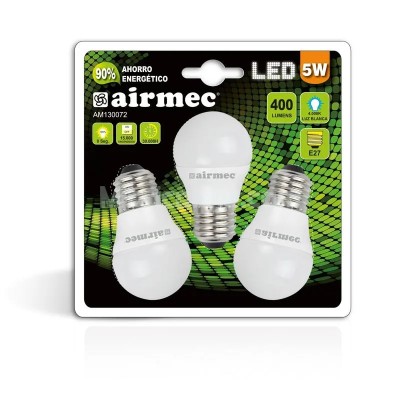 BOMBILLAS LED PACK 3 5W G45 E27 LUZ BLANCA AIRMEC