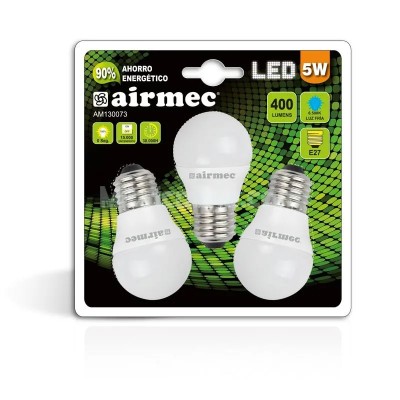 BOMBILLAS LED PACK 3 5W G45 E27 LUZ FRÍA AIRMEC