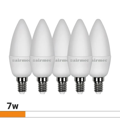 BOMBILLAS LED PACK 5 7W C37 E14 LUZ BLANCA AIRMEC