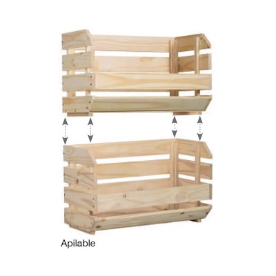 CAJA APILABLE EVOLUTION 60X28.5X35.3CM PINO MACIZO