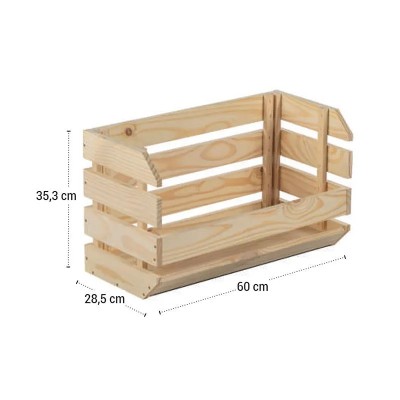 CAJA APILABLE EVOLUTION 60X28.5X35.3CM PINO MACIZO