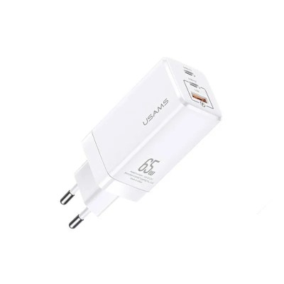 CARGADOR RAPIDO 65W USB + CABLE SJ406 U43 BLANCO USAMS