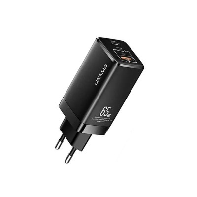 CARGADOR RAPIDO 65W USB + CABLE SJ406 U43 NEGRO USAMS