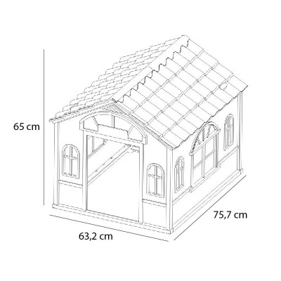 CASETA DE PERRO PLASTICA 75.7X65X63.2CM AZUL DONNA GARDEN