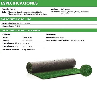 CESPED ARTIFICIAL SERIE BOREAL DONNA GARDEN (20MM 2X5MTS)