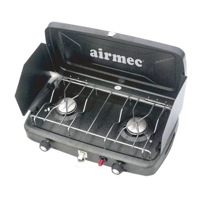 COCINA GAS CON PROTECTORES CONTRA VIENTO 2 FUEGOS AIRMEC