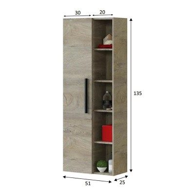 COLUMNA DE BAÑO ATHENA ROBLE ALASKA 135X51X25CM BENOTTI