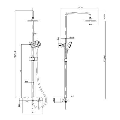 COLUMNA DE DUCHA TERMOSTÁTICA SERIE MUNICH BENOTTI