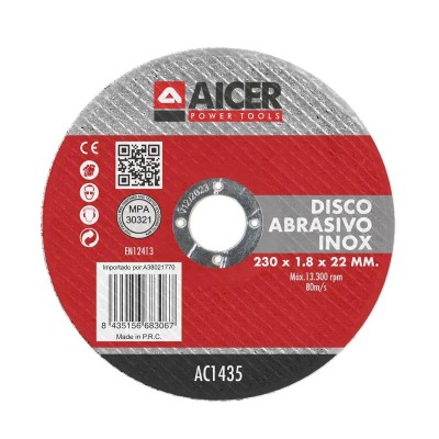 DISCO ABRASIVO INOX 230X1.8X22MM AICER