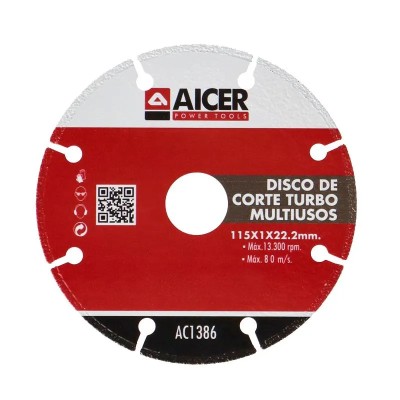 DISCO DE CORTE TURBO MULTIUSOS 115MM AICER